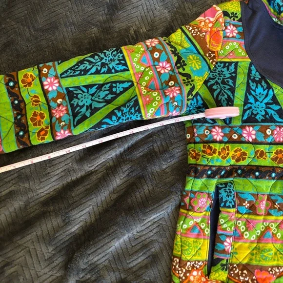 Allihop Quilted Hooded Cotton Jacket Boho Patchwork Colorful Coat - Picture 8 of 12